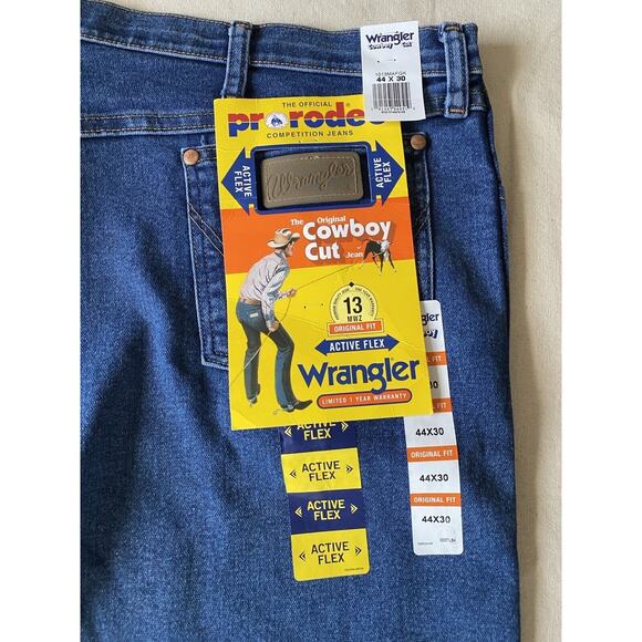 WRANGLER Cowboy Cut 13MWZ Pro Rodeo Original Fit Active Flex Jeans 44x30 NWT - Picture 3 of 5